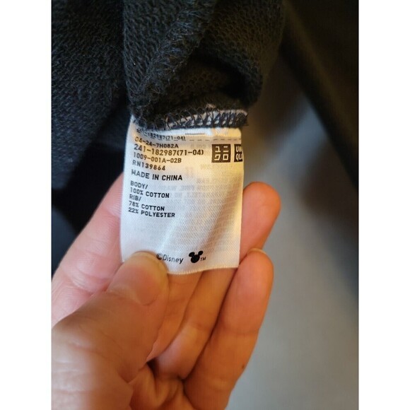 RARE Uniqlo x DISNEY Mickey Mouse SIZE M Black Crewneck Sweatshirt MUST SEE, EUC - Picture 10 of 14